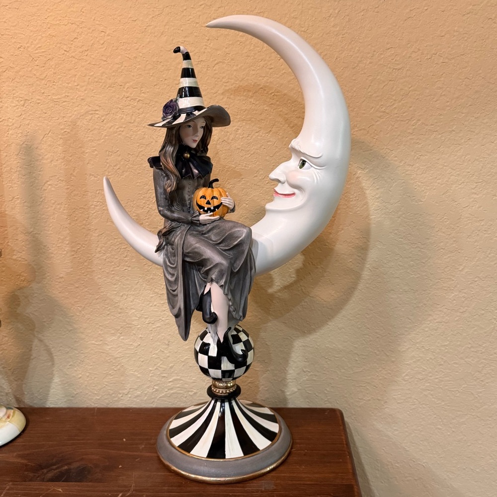 MacKenzie-Childs Spellbound Witch & Moon Figure